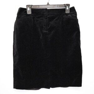 Anne Klein Y2K Black Velour Lined Knee-Length Pencil Skirt w/ Pockets - 6